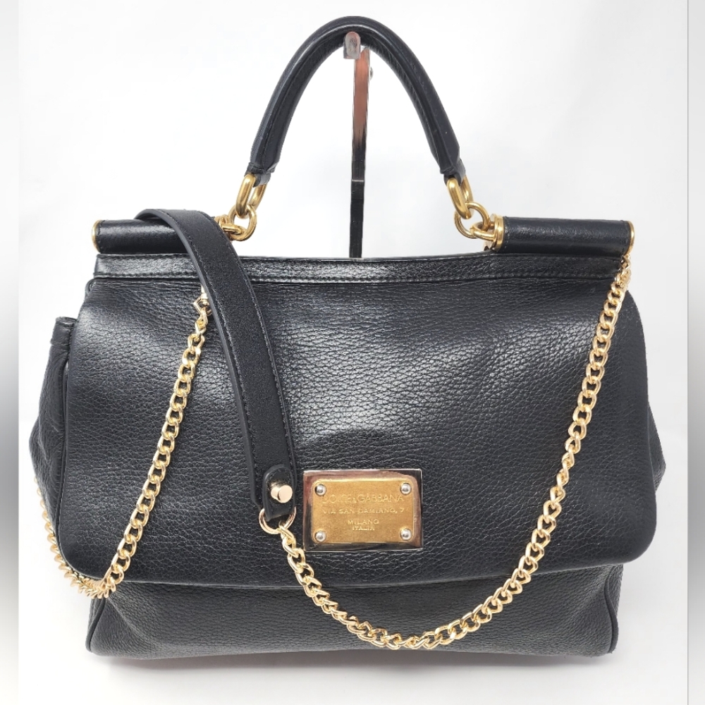 Dolce & Gabbana Miss Sicily Large Top Handle Leather Bag